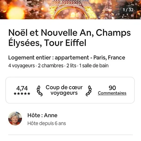 Beau Temps Aux Champs Elysees, Tour Eiffel Apartamento París